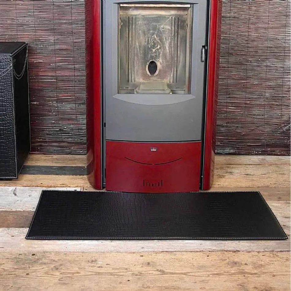 Leren mat voor open haard / kachel Diva Made in Italy Viadurini