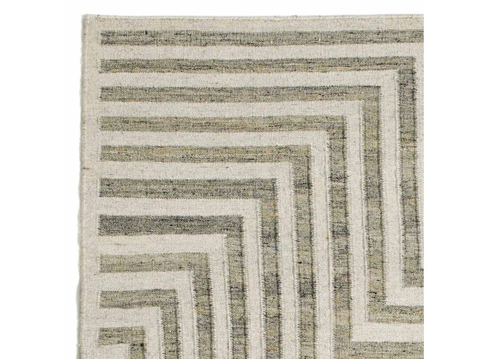 Modern tapijt van wol en katoen met geometrisch patroon - Carioca Viadurini