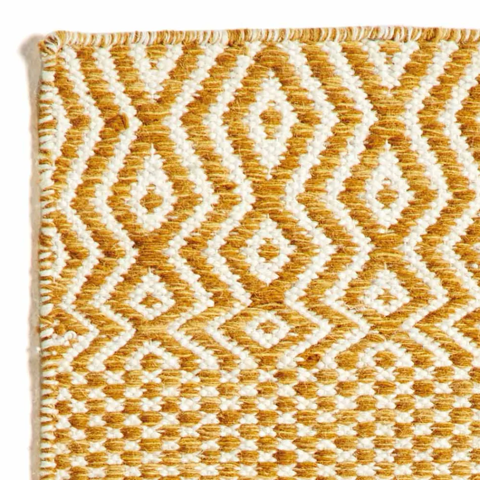 Modern design woonkamertapijt in handgemaakte wol en katoen - Minera Viadurini