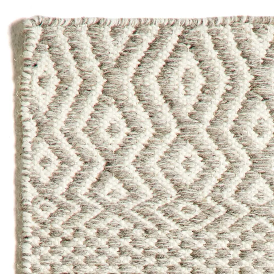 Modern design woonkamertapijt in handgemaakte wol en katoen - Minera Viadurini