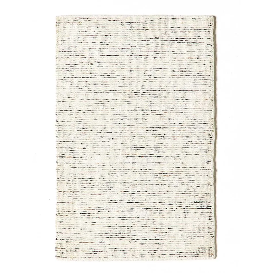 Woonkamertapijt van katoen, viscose en wol Geproduceerd op een handmatig weefgetouw - Melita Viadurini