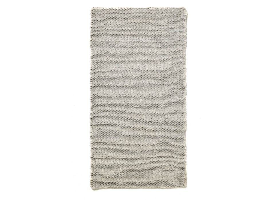 Modern handgeweven woonkamertapijt van polyester en katoen - Tabatha Viadurini