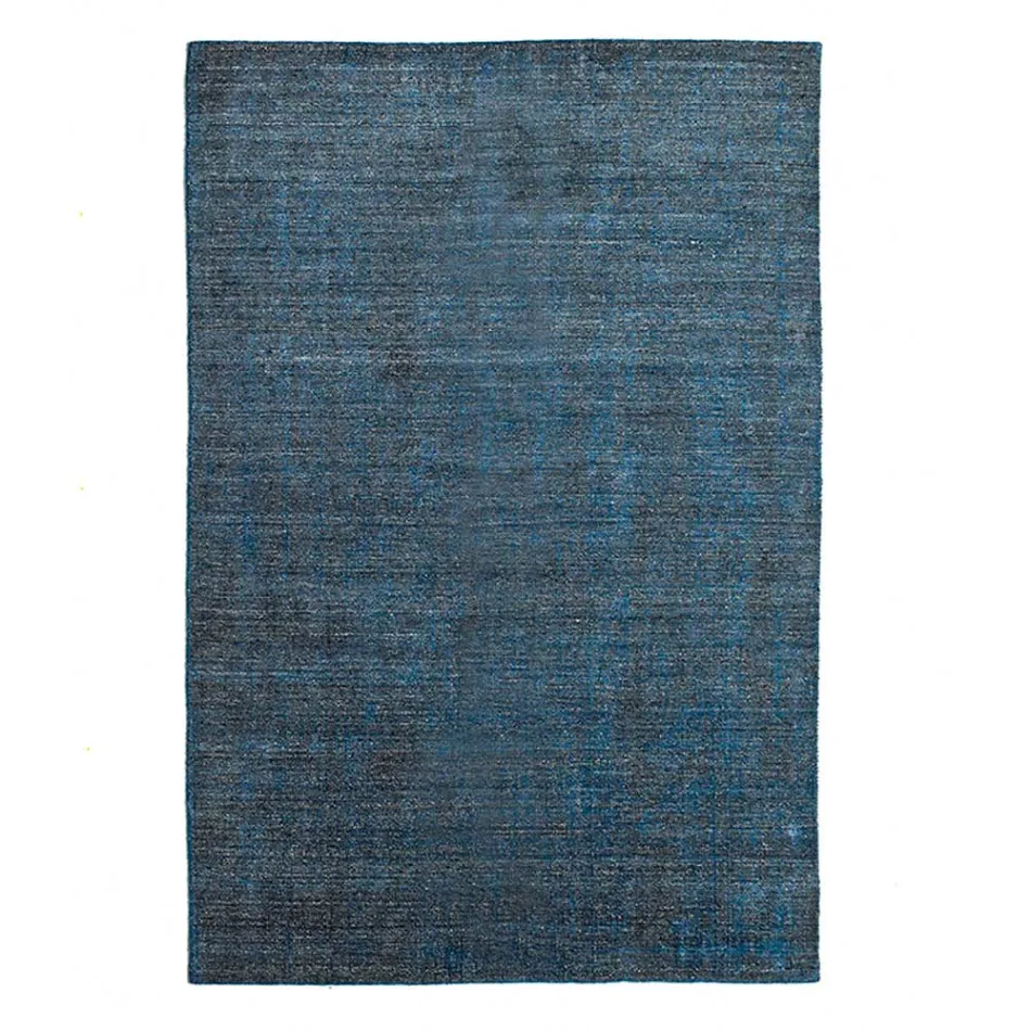 Woonkamertapijt geproduceerd op een handmatig weefgetouw in viscose, wol en katoen - Cristel Viadurini