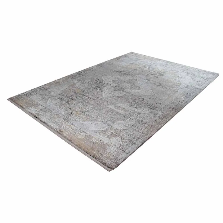 Designtapijt in Viscose en Acryl Grijs Beige met Design - President Viadurini