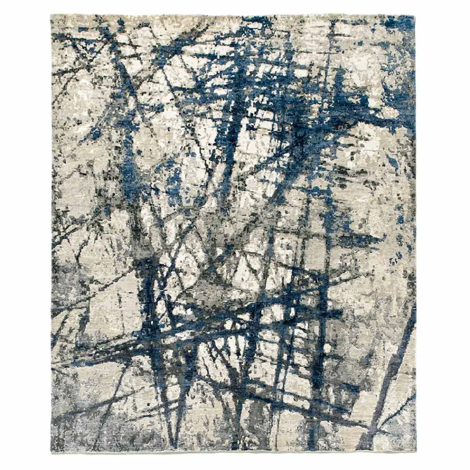 Modern design woonkamertapijt in bamboezijde en wol - Laptos Viadurini