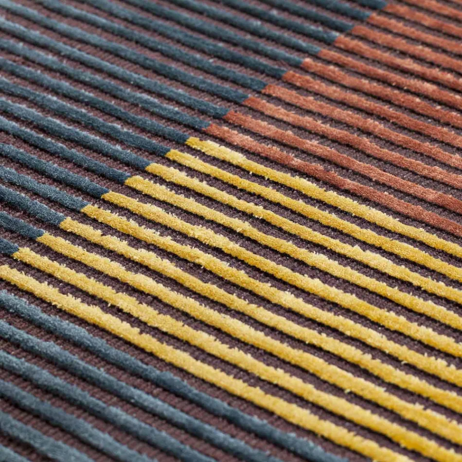 Handgemaakt modulair gekleurd viscosekleed geweven in India - Gilberto Viadurini