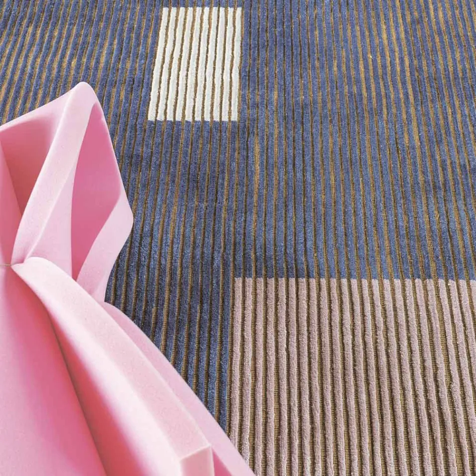 Handgemaakt modulair gekleurd viscosekleed geweven in India - Gilberto Viadurini