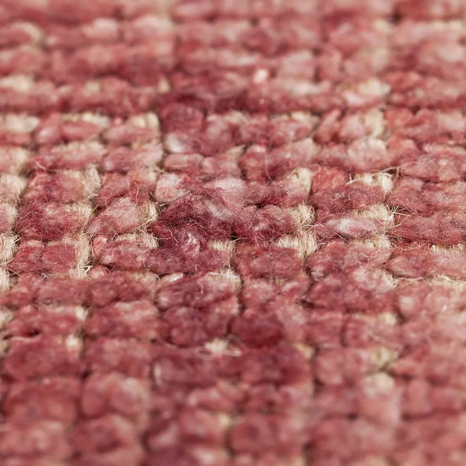 Handgemaakt vloerkleed geweven in India, hoogwaardige wol en bamboezijde - Anella Viadurini