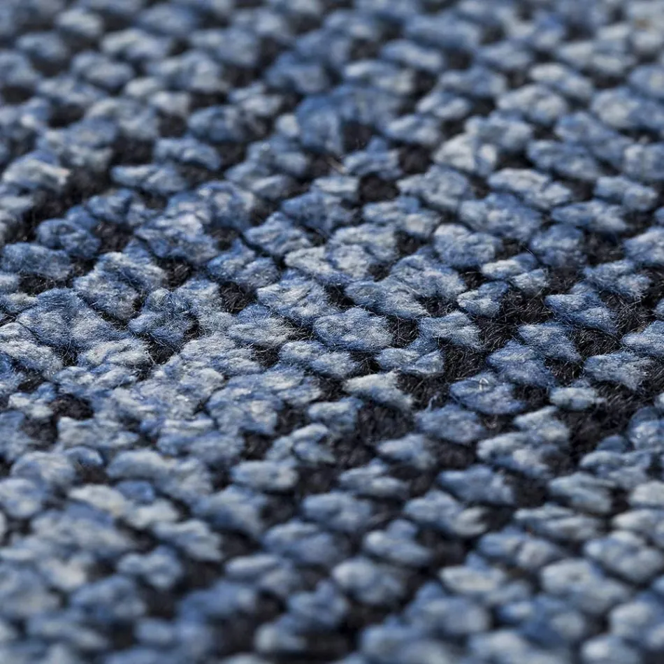 Handgemaakt vloerkleed geweven in India, hoogwaardige wol en bamboezijde - Anella Viadurini