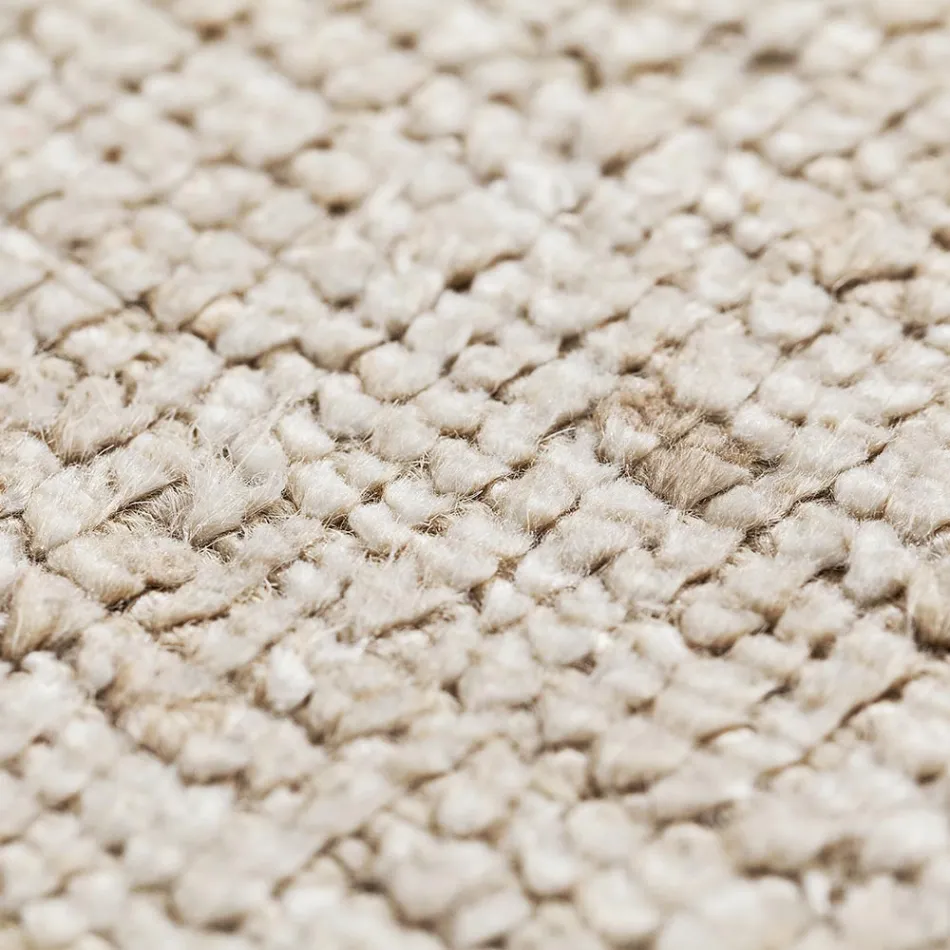 Handgemaakt vloerkleed geweven in India, hoogwaardige wol en bamboezijde - Anella Viadurini