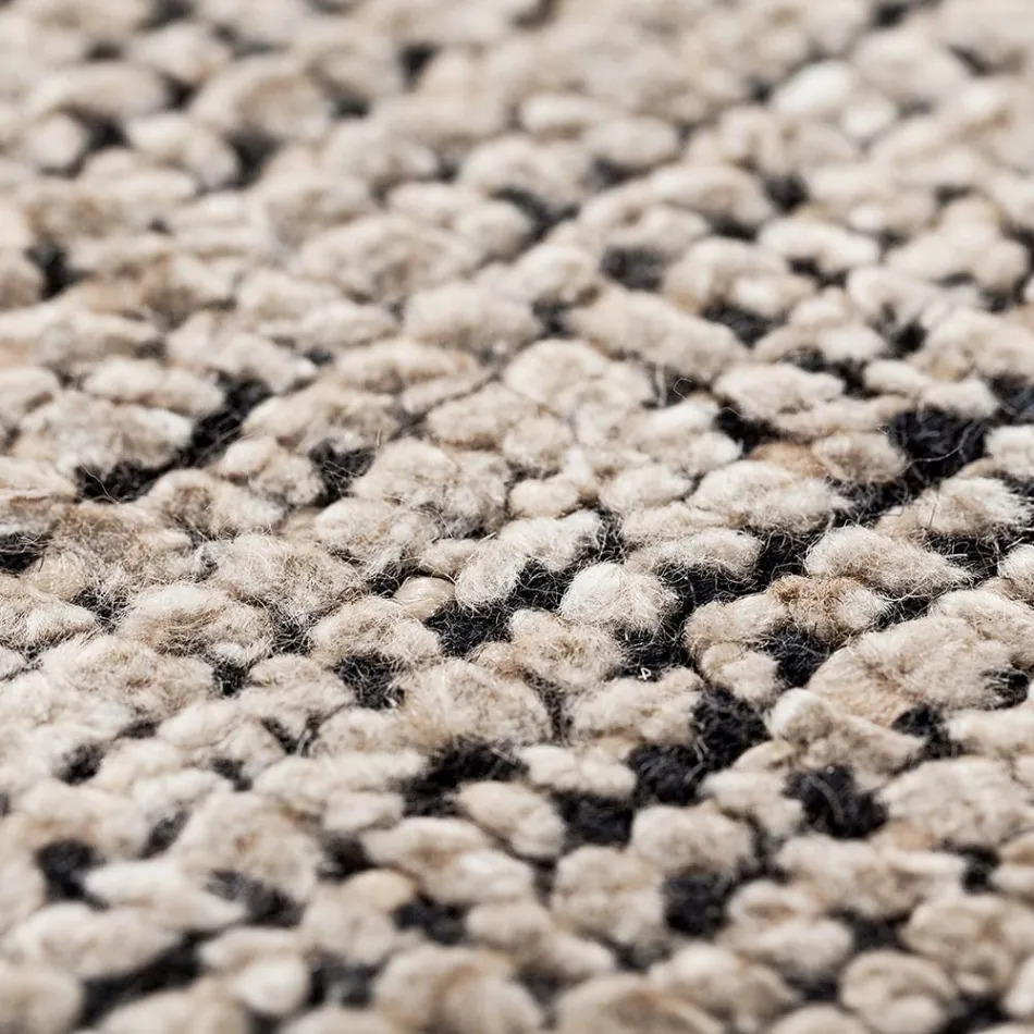 Handgemaakt vloerkleed geweven in India, hoogwaardige wol en bamboezijde - Anella Viadurini