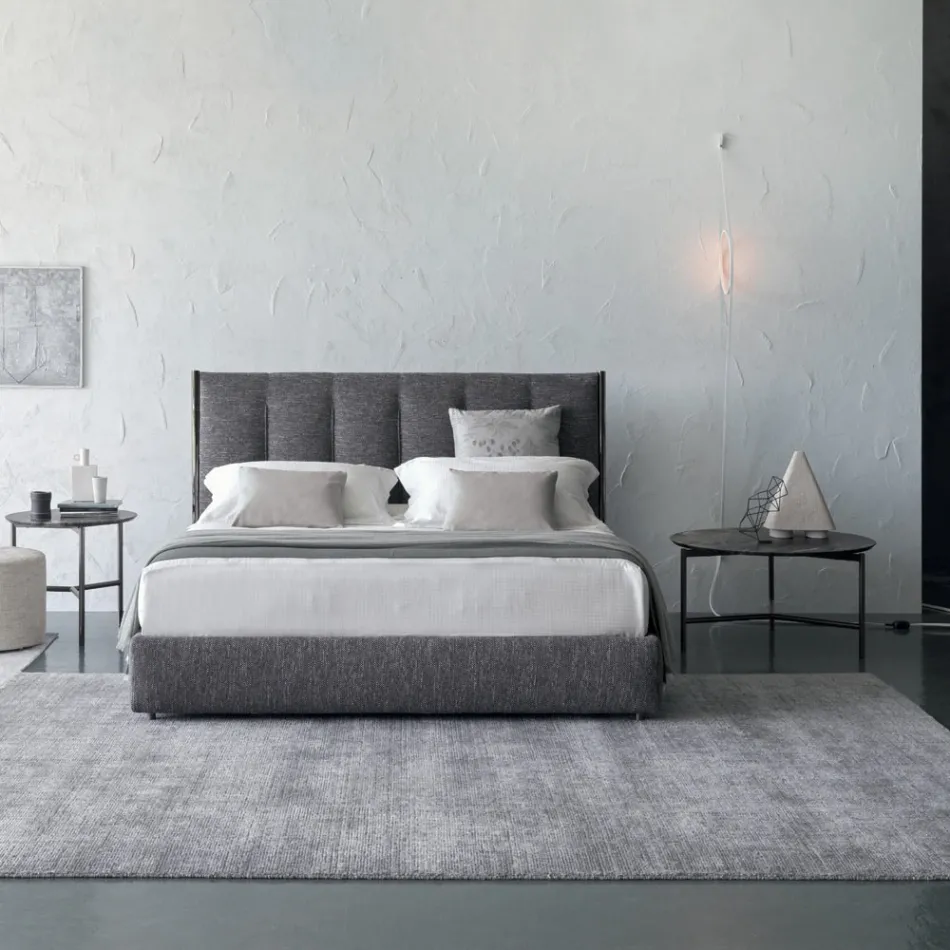 Handgemaakt vloerkleed geweven in India, hoogwaardige wol en bamboezijde - Anella Viadurini