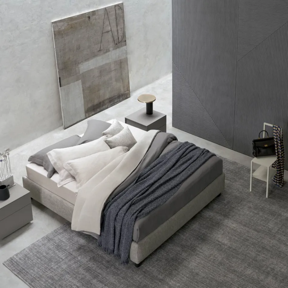 Handgemaakt vloerkleed geweven in India, hoogwaardige wol en bamboezijde - Anella Viadurini