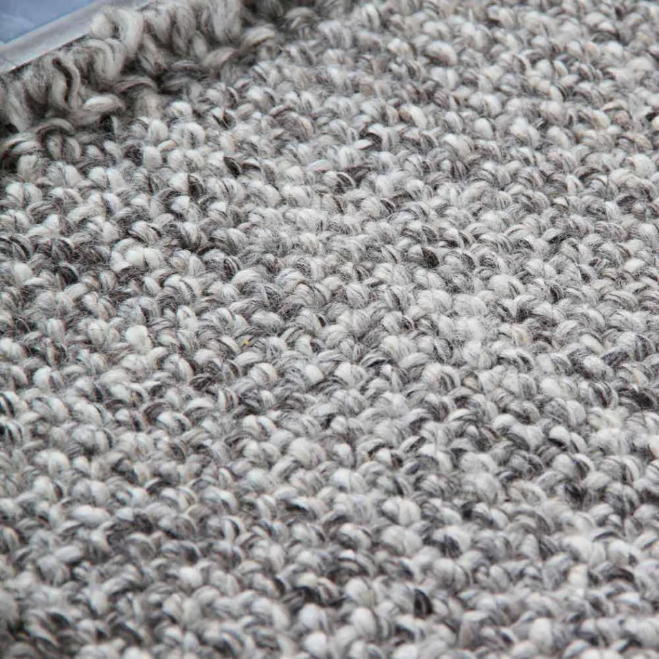 Groot en modern design wollen vloerkleed zwart of crème - Jacqueline Viadurini