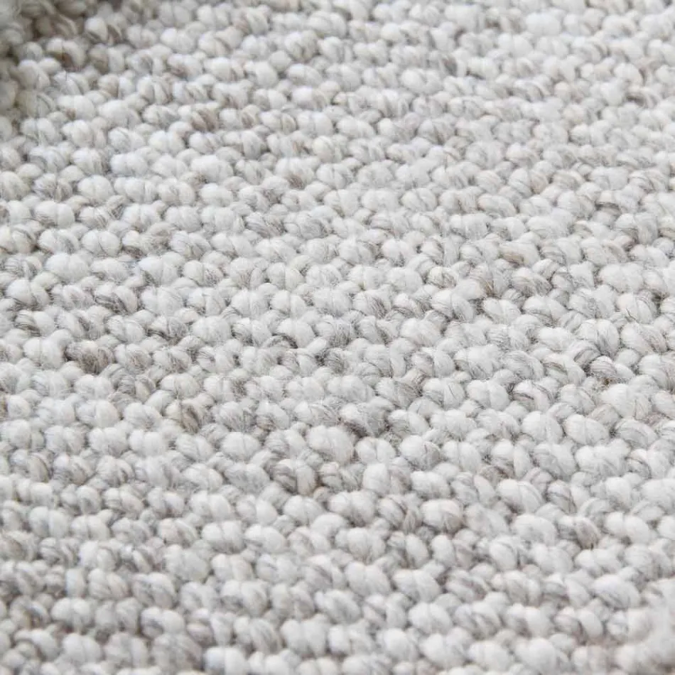 Groot en modern design wollen vloerkleed zwart of crème - Jacqueline Viadurini