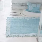 Badkamertapijt van katoen en linnen spons met Poema-kant 2 kleuren - Cuorotto Viadurini