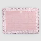 Badkamertapijt van katoen en linnen spons met Poema-kant 2 kleuren - Cuorotto Viadurini