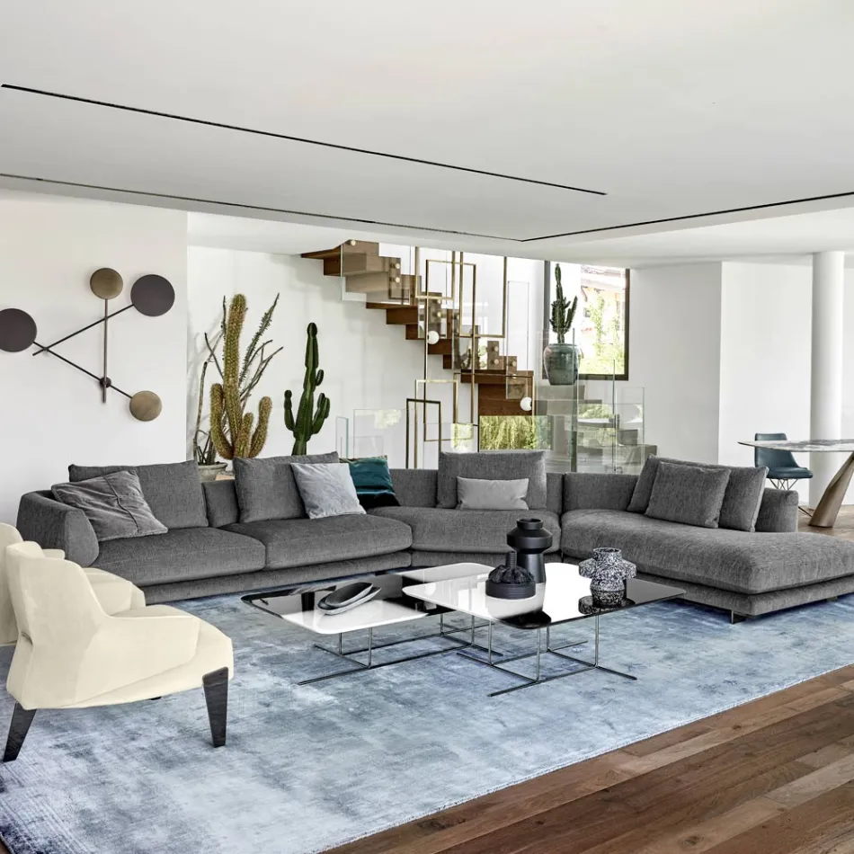 Handgemaakt woonkamertapijt van hoogwaardige viscose geweven in India - motorkap Viadurini