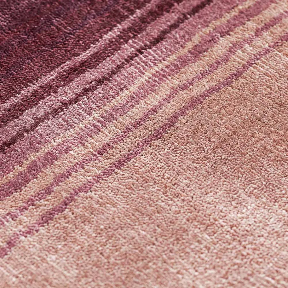 Handgemaakt woonkamertapijt van hoogwaardige viscose geweven in India - motorkap Viadurini