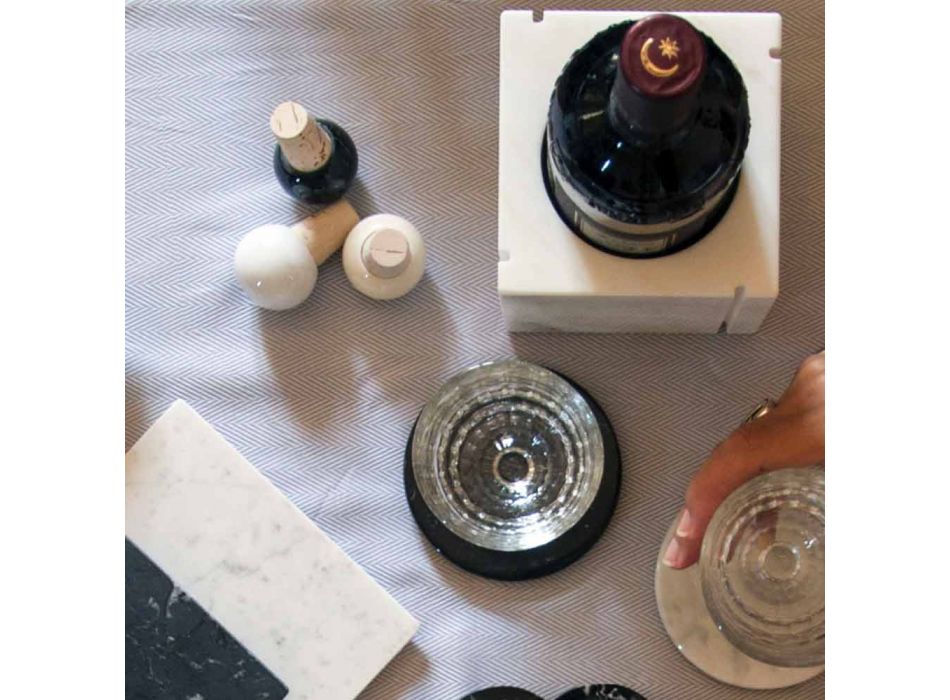 Wijnstop in gekleurd marmer en kurk, Italiaans design 6 stuks - Pact Viadurini