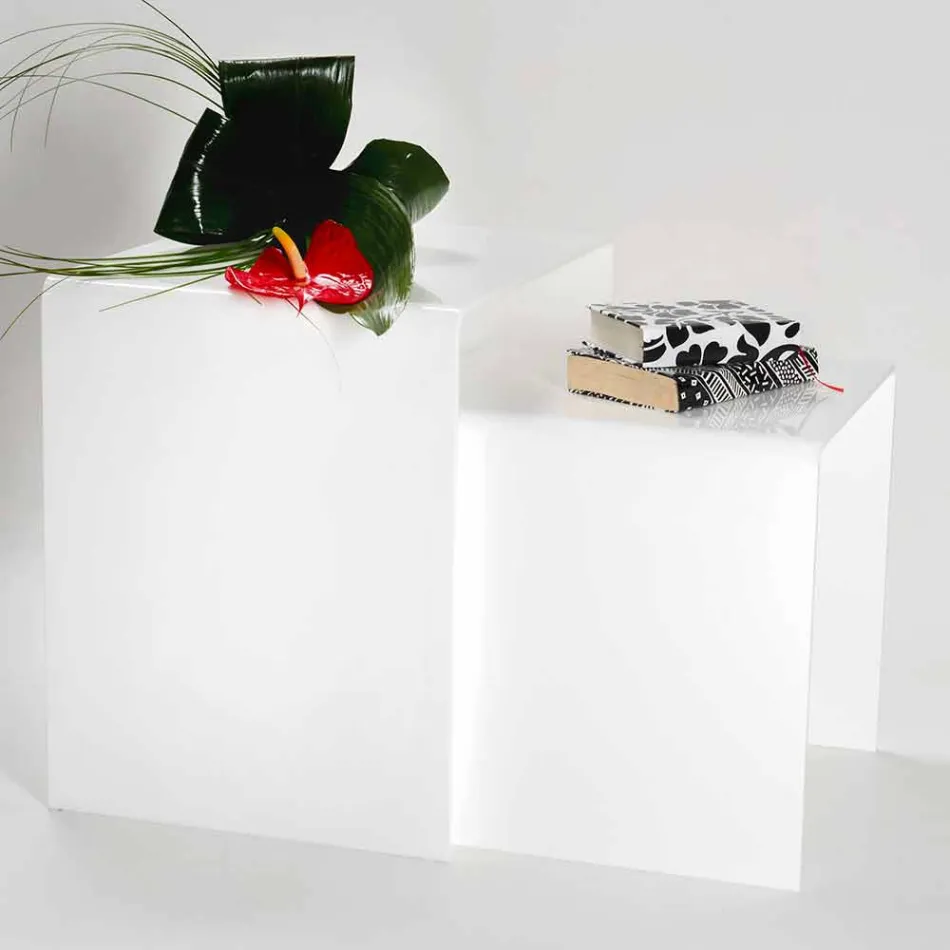 Ontwerptafels in gekleurd plexiglas gemaakt in Italië, Spinoso Viadurini