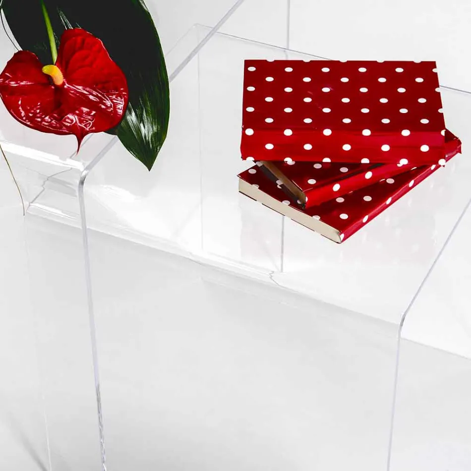 Ontwerptafels in gekleurd plexiglas gemaakt in Italië, Spinoso Viadurini