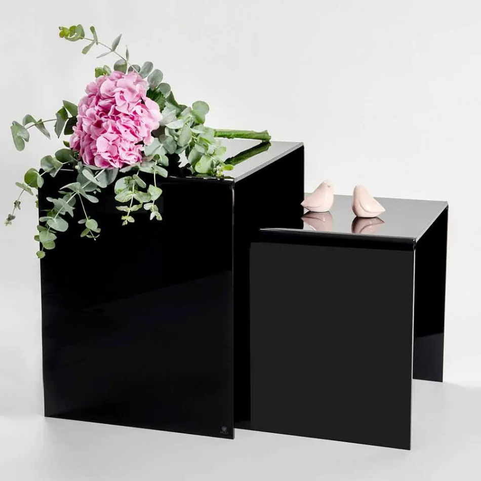 Ontwerptafels in gekleurd plexiglas gemaakt in Italië, Spinoso Viadurini