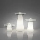 Slide Peak hoge tafel (H120) polyethyleen en glas gemaakt in Italië Viadurini