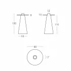 Slide Peak hoge tafel (H120) polyethyleen en glas gemaakt in Italië Viadurini