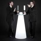 Slide Peak hoge tafel (H120) polyethyleen en glas gemaakt in Italië Viadurini