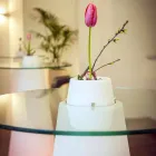 Slide Peak hoge tafel (H120) polyethyleen en glas gemaakt in Italië Viadurini