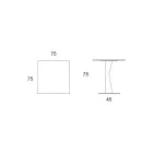 Hoge vierkante salontafel in hellend metaal en mat keramiek blad - Coriko Viadurini