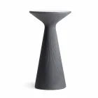 Hoge ronde salontafel voor buiten in polyethyleen en HPL Made in Italy - Desmond Viadurini