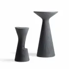 Hoge ronde salontafel voor buiten in polyethyleen en HPL Made in Italy - Desmond Viadurini