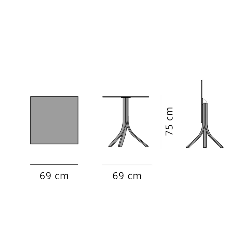 Buitenbartafel met 3 verstelbare aluminium poten in 2 afwerkingen - Filomena Viadurini