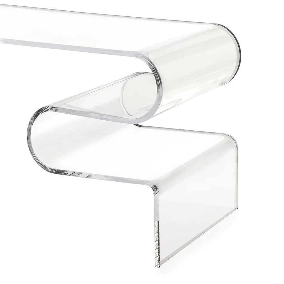 Dennis salontafel van transparant plexiglas, gemaakt in Italië. Viadurini