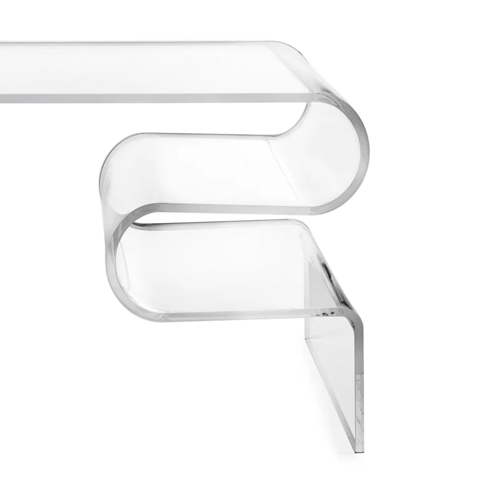 Dennis salontafel van transparant plexiglas, gemaakt in Italië. Viadurini