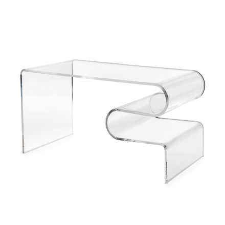 Dennis salontafel van transparant plexiglas, gemaakt in Italië. Viadurini