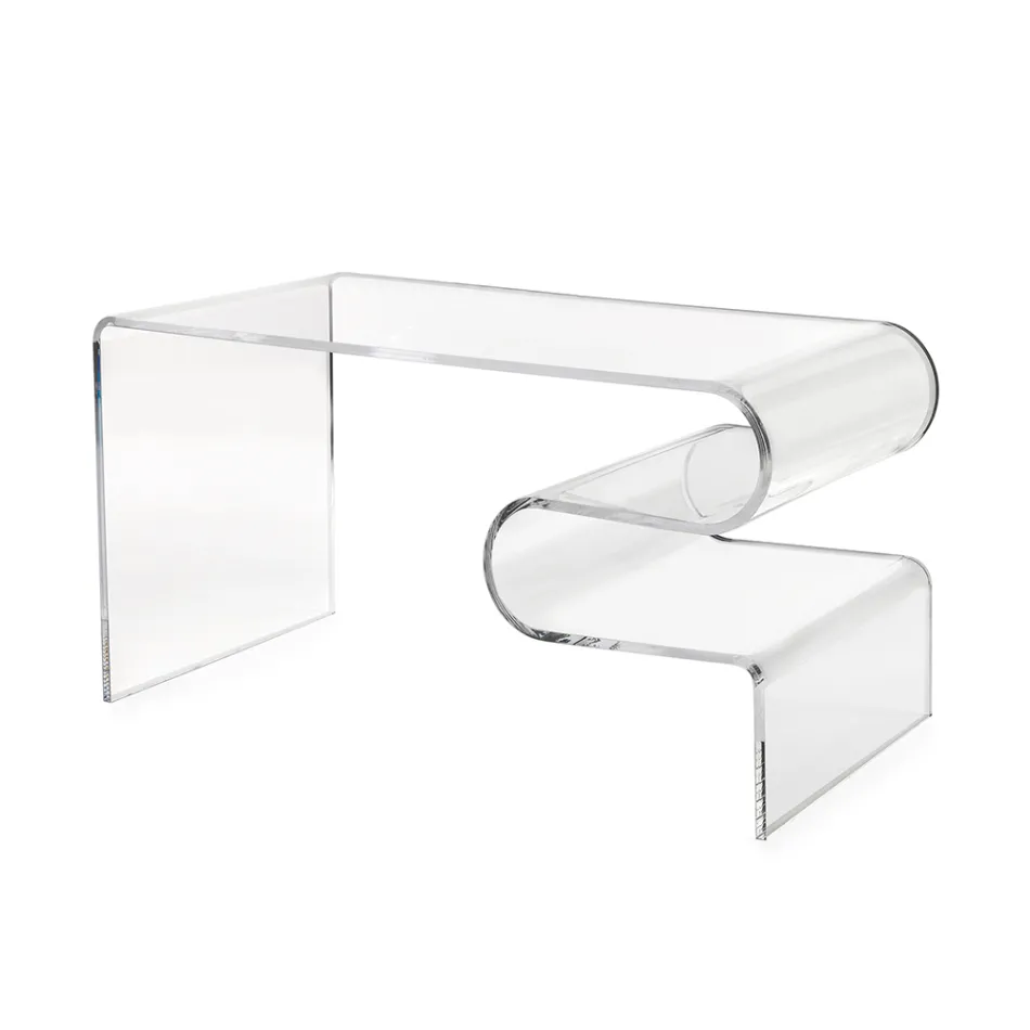 Dennis salontafel van transparant plexiglas, gemaakt in Italië. Viadurini