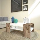Lage salontafel voor de woonkamer in wit hout 3 afwerkingen - Rames Viadurini