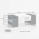 Lage salontafel voor de woonkamer in wit hout 3 afwerkingen - Rames Viadurini