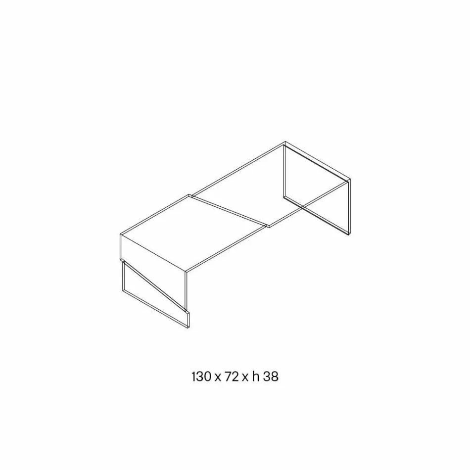 Lage salontafel voor woonkamer in vrijdragend transparant glas - Korting Viadurini