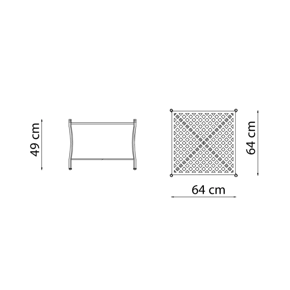 Opklapbare salontafel voor buiten in gegalvaniseerd staal Made in Italy - Selvaggia Viadurini
