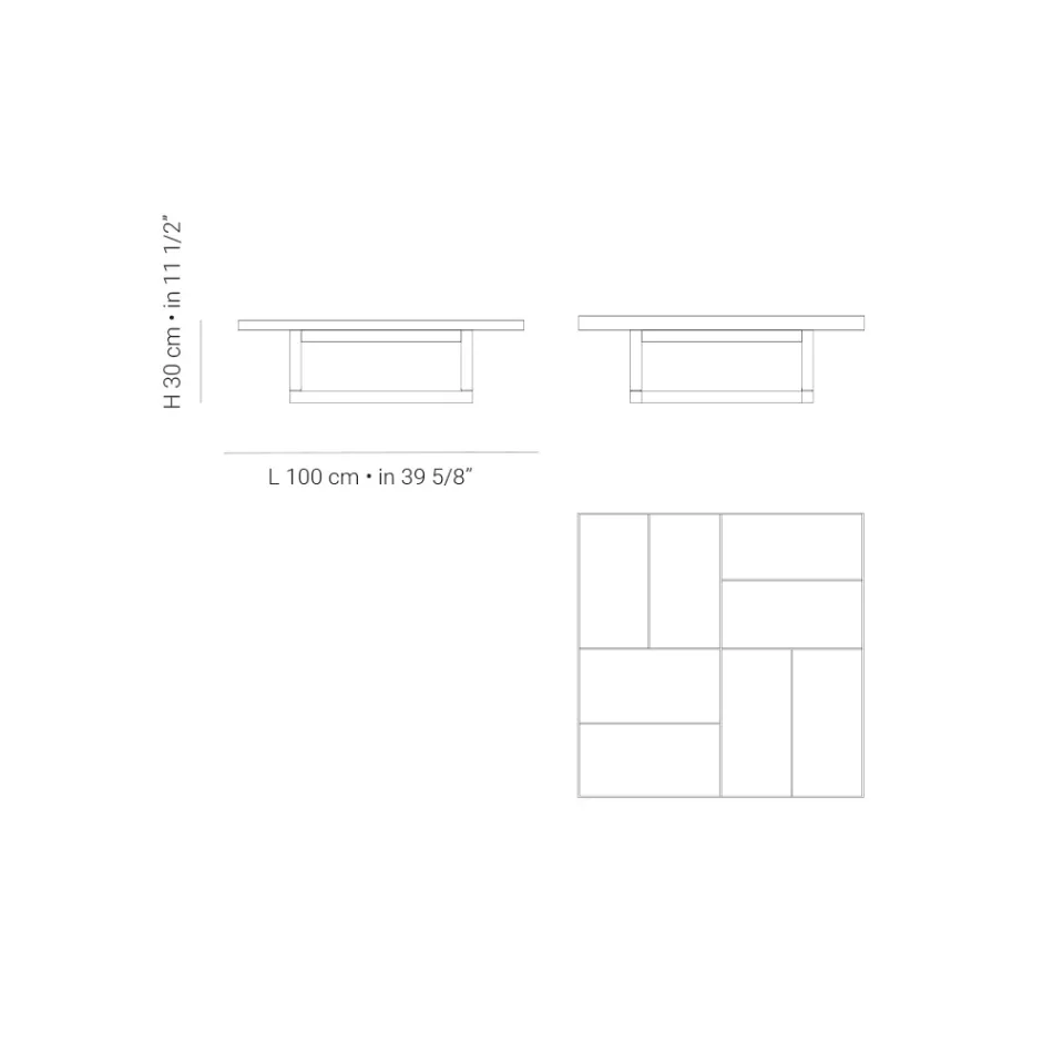 Lage tuinsalontafel met steengoed plaatblad Made in Italy - Bresson Viadurini