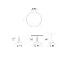 Lage salontafel in metaal en keramiek in verschillende maten - Amereo Viadurini