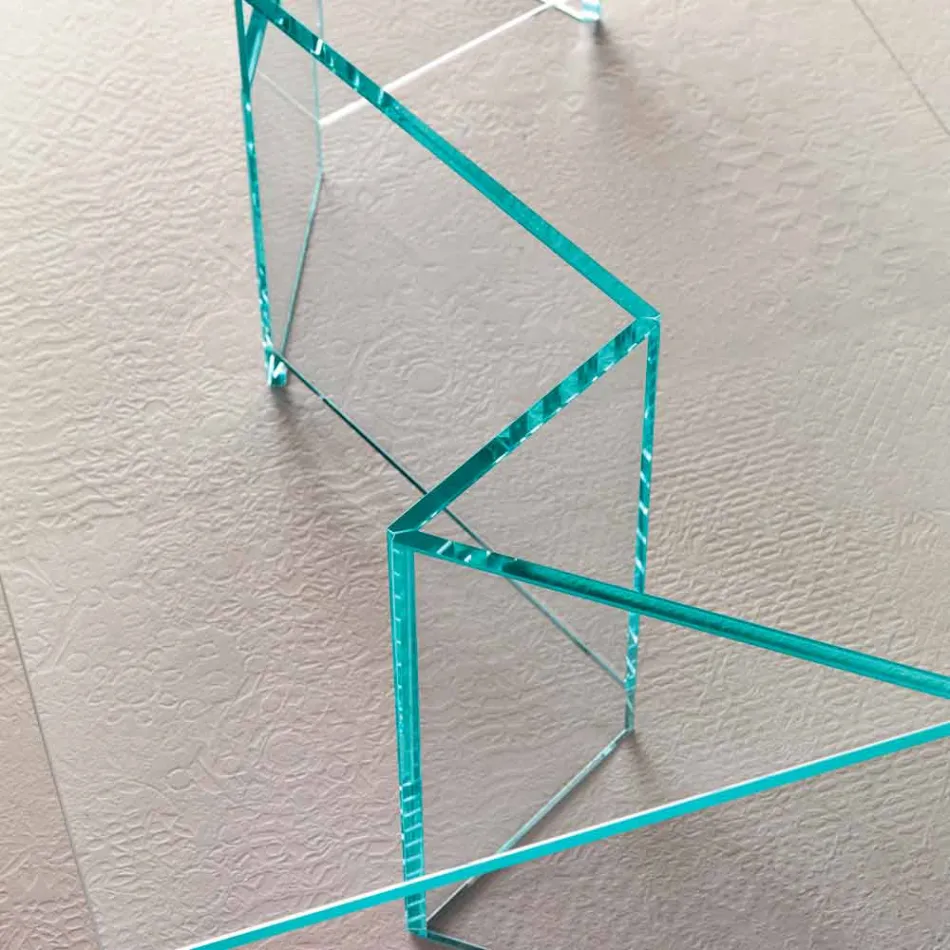 Lage salontafel in extra helder glas 2 maten Made in Italy - Random Viadurini