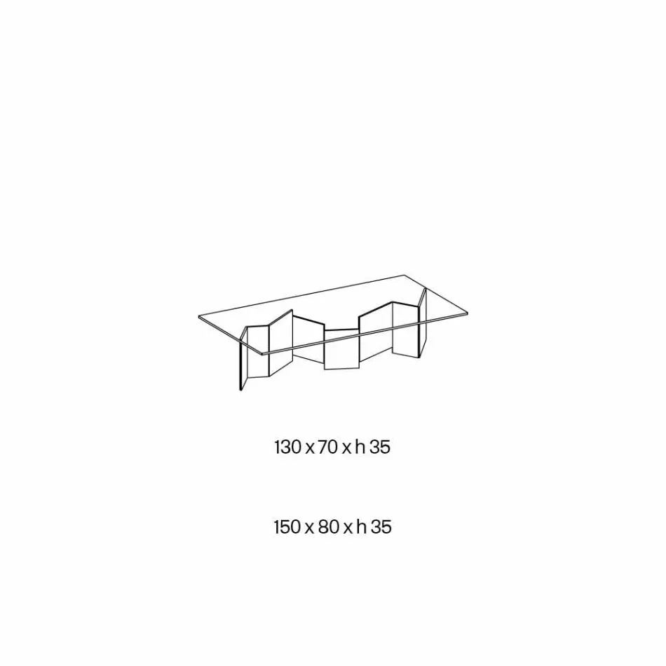 Lage salontafel in extra helder glas 2 maten Made in Italy - Random Viadurini