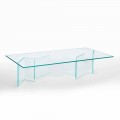 Lage salontafel in extra helder glas 2 maten Made in Italy - Random