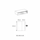 Lage salontafel in rookglas en houten lades 3 maten - Mantra Viadurini