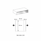 Lage salontafel in rookglas en houten lades 3 maten - Mantra Viadurini